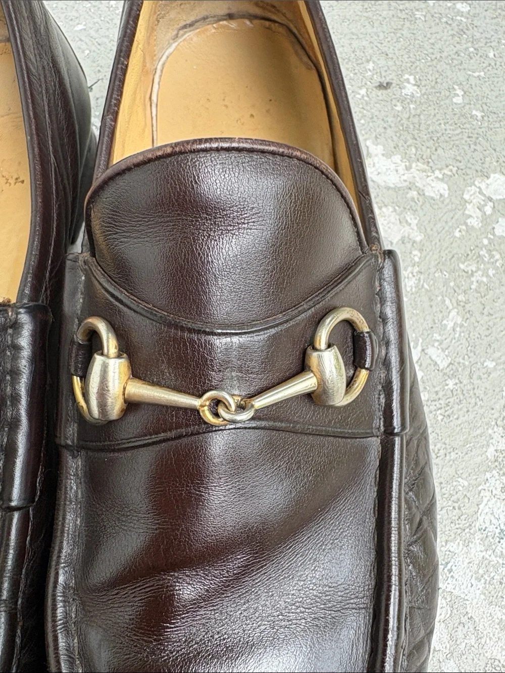 Vintage Gucci horse pit loafers